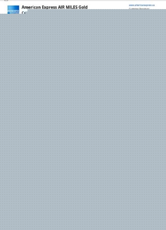 editable template, Canada American Express Air Miles Credit Card account statement easy to fill template in Word and PDF format