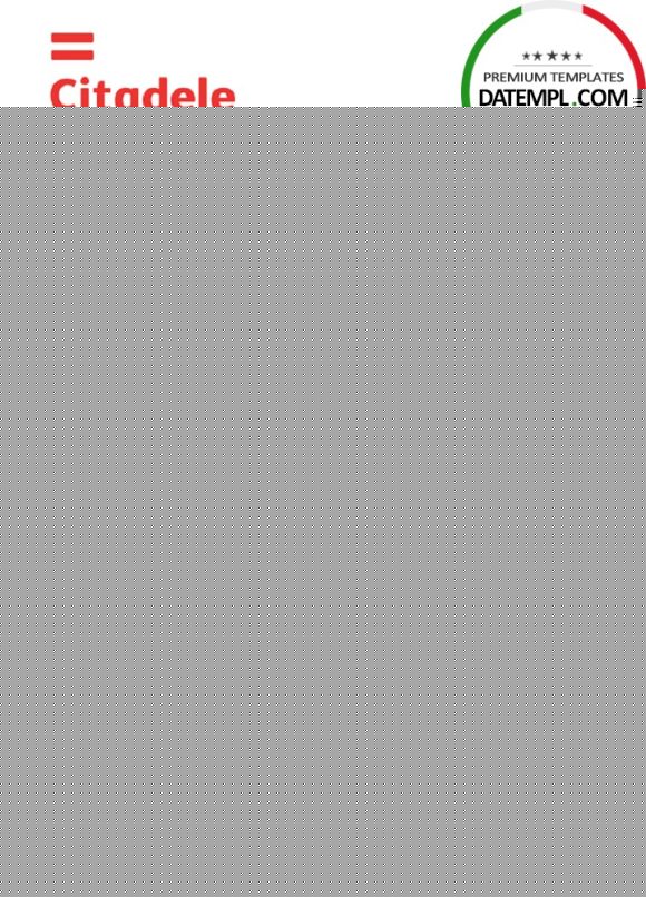 editable template, Estonia Citadele banka Eesti filiaal AS bank statement template in Excel and PDF format