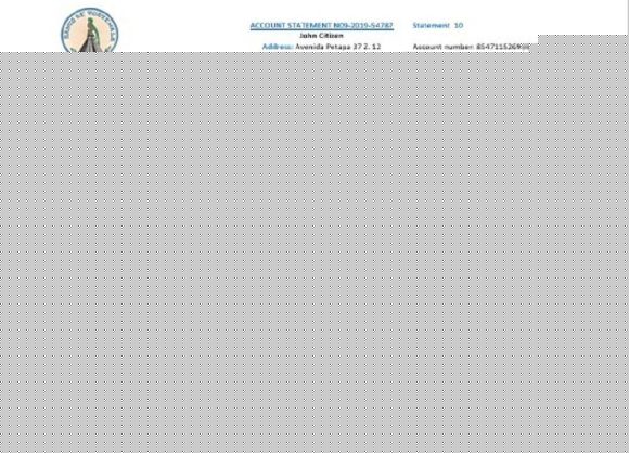editable template, Guatemala Banco de Guatemala bank statement template, Word and PDF format (.doc and .pdf)