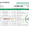 editable template, Kuwait Commercial Bank statement easy to fill template in Word and PDF format