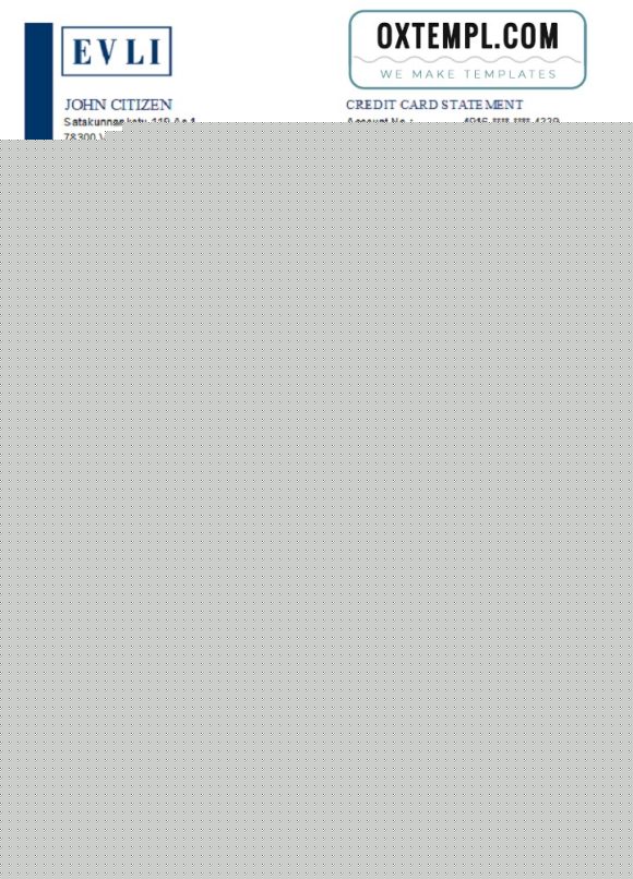 editable template, Finland Evli Bank PLC bank statement easy to fill template in Excel and PDF format