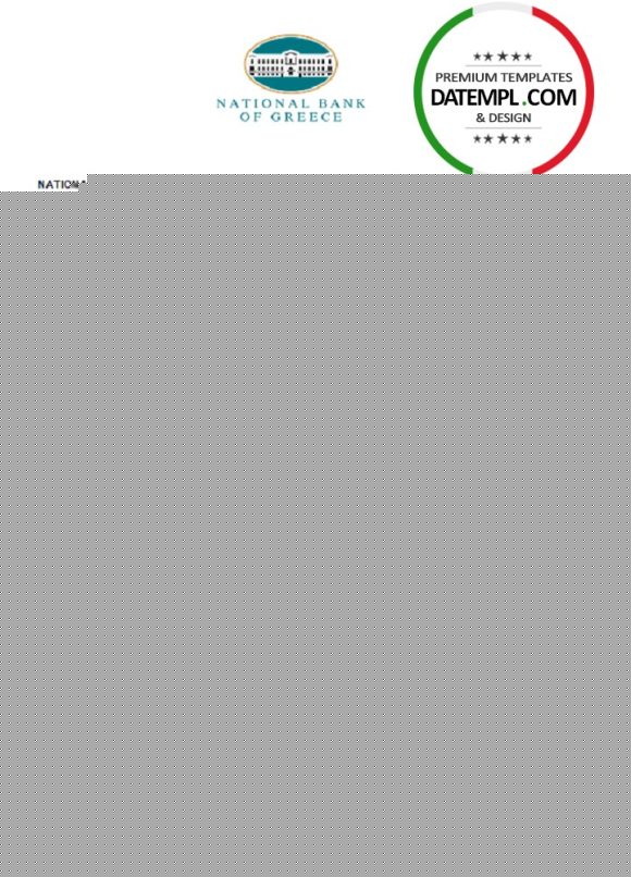 editable template, Greece National Bank of Greece bank statement template in .xls and .pdf file format