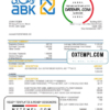editable template, Egypt Al Ahli Bank of Kuwait bank statement easy to fill template in Word and PDF format