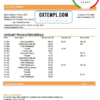 editable template, Ecuador Banco Internacional bank statement template in Word and PDF format