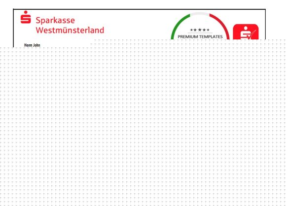 editable template, Germany Sparkasse Westmunsterland proof of address bank statement template in Excel and PDF format