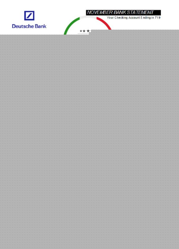 editable template, Germany Deutsche bank statement easy to fill template in Excel and PDF format