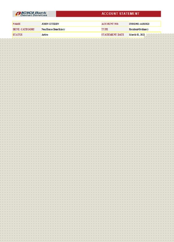 editable template, India ICICI Bank statement template in .xls and .pdf file format