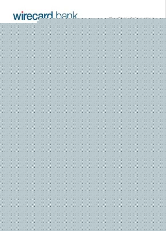 editable template, Germany Aschheim Wirecard bank statement easy to fill template in Word and PDF format