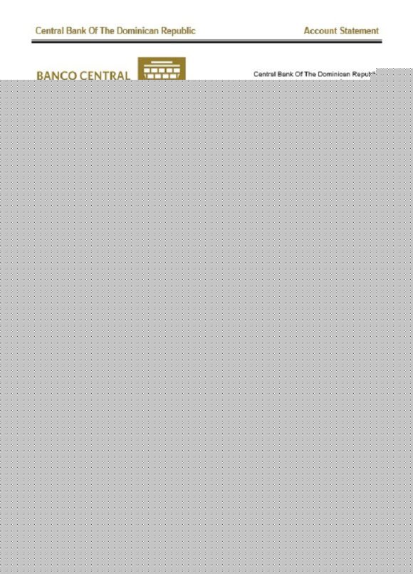 editable template, Dominican Republic Central Bank of The Dominican Republic proof of address bank statement template in Word and PDF format