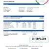 editable template, India Federal Bank statement easy to fill template in .xls and .pdf file format