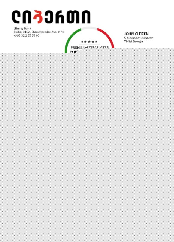editable template, Georgia Liberty Bank statement easy to fill template in Excel and PDF format