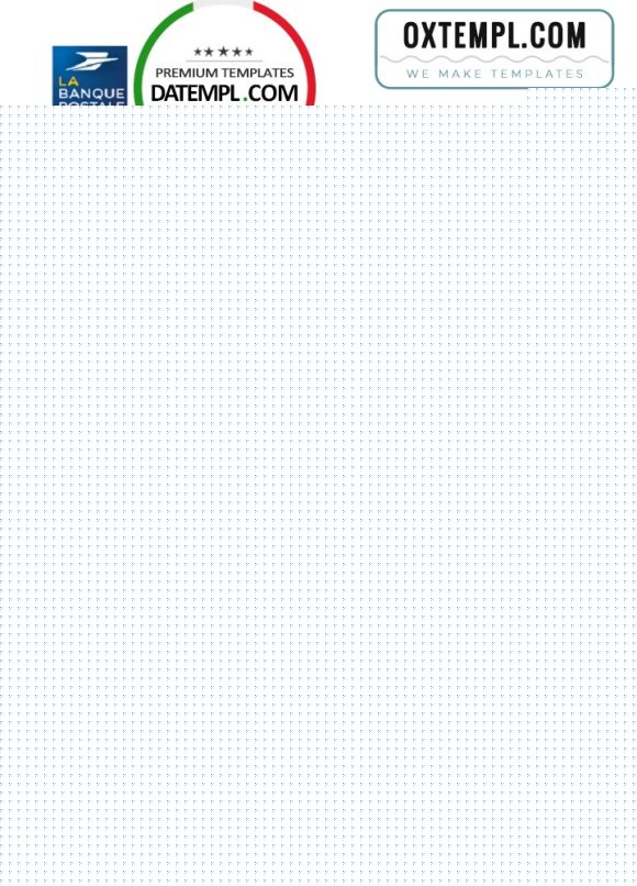 editable template, France La Banque Postale bank statement easy to fill template in .xls and .pdf file format