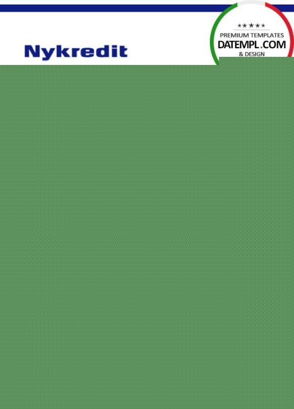 editable template, Denmark Nykredit bank statement template in Word and PDF format