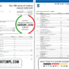 editable template, Canada Royal Bank of Canada (RBC) bank statement template in .xls and .pdf file format (4 pages) (AutoSum)