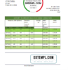 editable template, Italy Citibank bank statement easy to fill template in .xls and .pdf file format