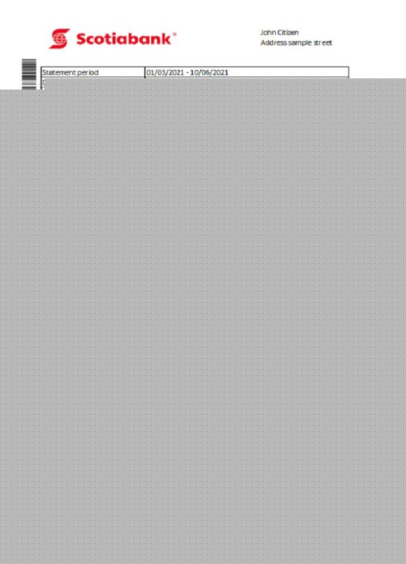 editable template, Hong Kong Scotiabank bank statement easy to fill template in Excel and PDF format