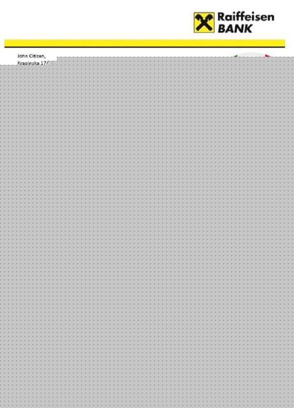 editable template, Croatia Raiffeisen Bank statement template, Word and PDF format (.doc and .pdf)