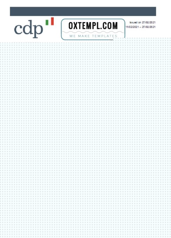 editable template, Italy Cassa Depositi e Prestiti bank statement easy to fill template in .xls and .pdf file format