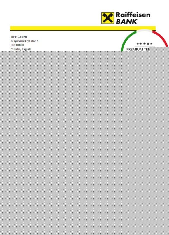 editable template, Croatia Raiffeisen Bank statement easy to fill template in .xls and .pdf file format