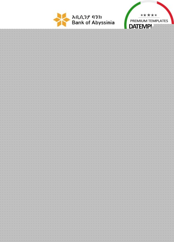 editable template, Ethiopia Bank of Abyssinia bank statement easy to fill template in .xls and .pdf file format