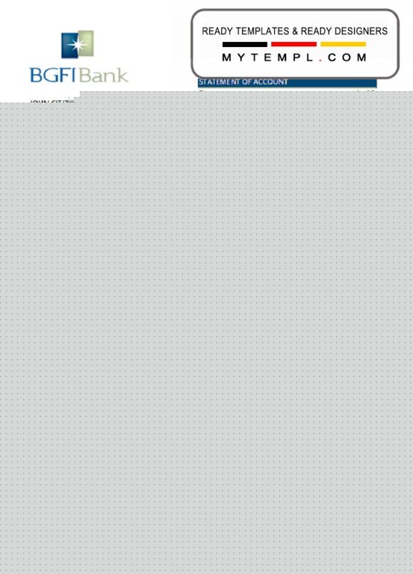 editable template, Cameroon BGFI bank statement easy to fill template in Excel and PDF format