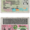 South Africa driver license PSD template