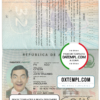 editable template, Angola passport template in PSD format, fully editable, with all fonts