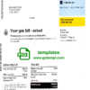 editable template, Australia gas utility bill template fully editable in PSD format
