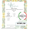 editable template, Australia New South Wales decorative (commemorative) birth certificate template in PSD format, fully editable
