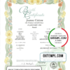 editable template, Australia Victoria state decorative (commemorative) birth certificate template in PSD format, fully editable