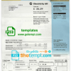 editable template, United Kingdom electricity utility bill template in PSD format