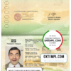 editable template, Cameroon passport template in PSD format