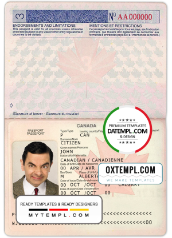 editable template, Canada passport template in PSD format, fully editable, with all fonts (2002-2010)