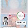 editable template, Chile passport template in PSD format, fully editable, with all fonts