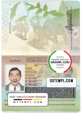 Dominica passport template in PSD format at the best price, with fonts