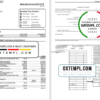 editable template, USA Maryland Howard Personal proof of address bank statement template in Word and PDF format (4 pages)