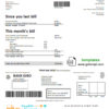 editable template, Ireland Three.ie utility bill template in Word and PDF format