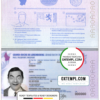 editable template, Luxembourg passport template in PSD format