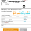 editable template, Australia Macquaire proof of address bank statement template in Word and PDF format (.doc and .pdf)
