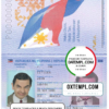 editable template, Philippines passport in PSD format, fully editable