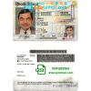 Rhode Island driver license PSD template