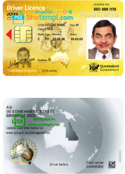 editable template, Australia Queensland state driving license template in PSD format, fully editable, with all fonts