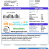 editable template, USA South Weber City Utah water utility bill template in Word and PDF format