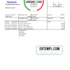 editable template, Netherlands Rabobank bank statement easy to fill template in .xls and .pdf file format