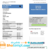 editable template, United Arab Emirates Abu Dhabi Distribution water utility bill template in Word and PDF format