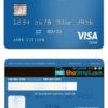 editable template, # bright blue universal multipurpose bank card template in PSD format, fully editable
