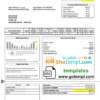 editable template, USA OEC electricity utility bill template in Word and PDF format