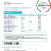editable template, Nicaragua Banco Ficohsa bank statement easy to fill template in Excel and PDF format