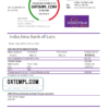 editable template, Laos Indochina Bank statement easy to fill template in Excel and PDF format