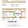 editable template, USA Bank of New York Mellon bank statement easy to fill template in Excel and PDF format